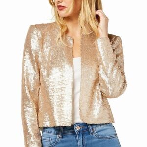 Zoe by Rachel‎ Zoe Matte Sequined
Jacket Rose / Blush Gold Metallic